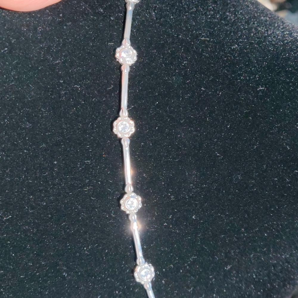 925 Sterling Silver station bracelet (#96)